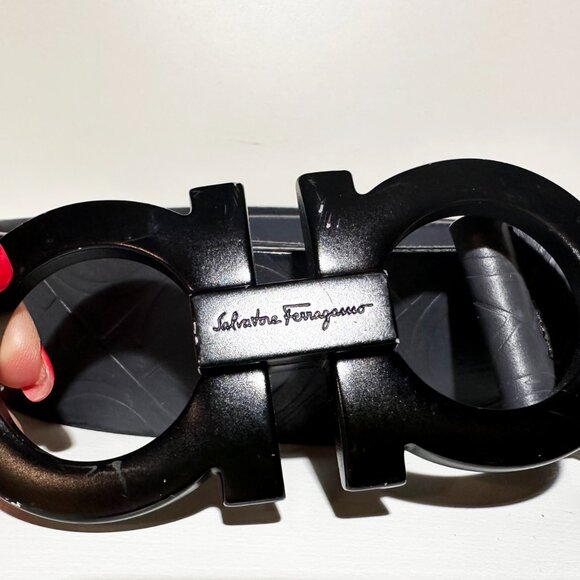 Salvatore Ferragamo Gancini Black Leather Belt – Made in Italy - Picture 3 of 6